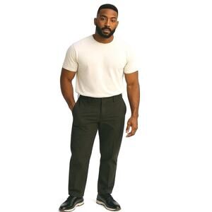 Izod Men’s Flat Front Dark Gray Stretch Tall Chino -size 38x34